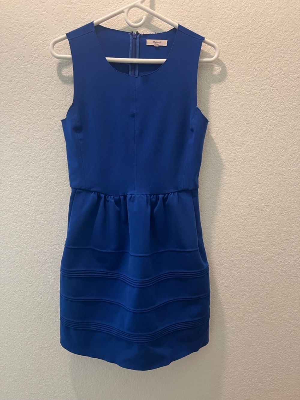 Madewell Royal Blue Peplum Fit & Flare Dress Medium - Picture 1 of 3